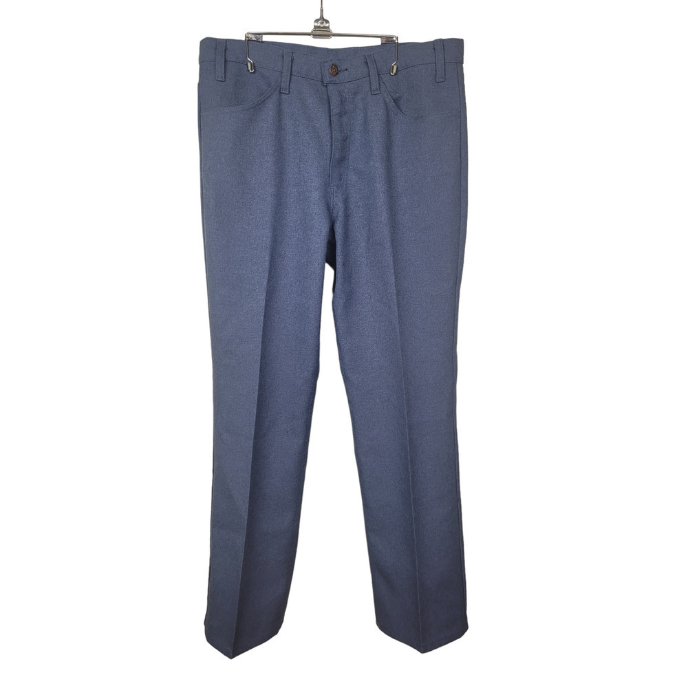 Vintage Men's Levi's Blue Heather Straight Leg Flat Front Trousers Sz W35 x L30